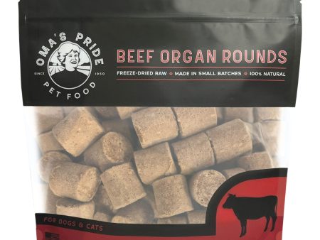 Omas Pride Dog Cat Freeze-Dried Beef Organ Rounds 16oz. on Sale