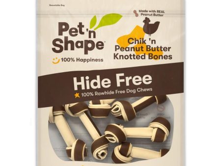 Pet  N Shape Chik n Peanut Butter Knotted Bones Hide-Free Dog Treat 1ea 6 ct Supply