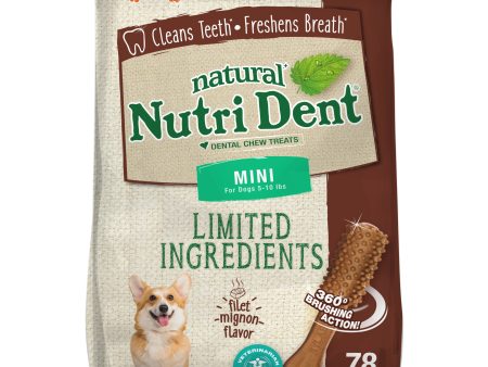 Nylabone Nutri Dent Filet Mignon Dog Dental Chews Filet Mignon 1ea Mini - 5 Lbs. To 10 lb (78 ct) Discount