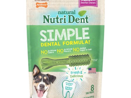 Nylabone Nutri Dent SIMPLE Natural Dental Fresh Breath Flavored Chew Treats 1ea Medium, 8 ct Fashion