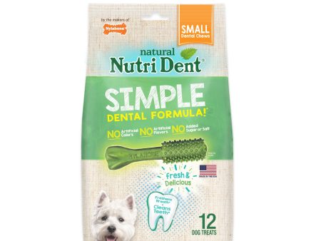 Nylabone Nutri Dent SIMPLE Natural Dental Fresh Breath Flavored Chew Treats 1ea SMall, 12 ct on Sale