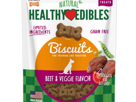 Nylabone Healthy Edibles Biscuits Grain Free Dog Treats Beef & Veggie 1ea 12 oz Cheap