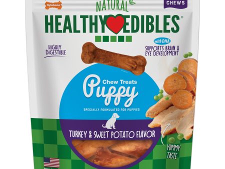 Nylabone Healthy Edibles Puppy Turkey  Sweet Potato Dog Chew Treats Turkey  Sweet Potato, SMall Regular  Up To 25 Ibs. 8 ct For Discount