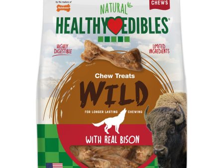 Nylabone Healthy Edibles WILD Natural Long Lasting Bison Dog Chew Treats Bison, SMall Regular  Up To 25 Ibs. 16 ct For Discount