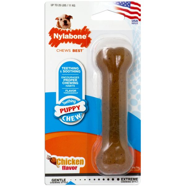 Nylabone Just for Puppies Teething Chew Classic Bone Classic Bone Chicken 1ea SMall Regular - Up To 25 Ibs. Hot on Sale