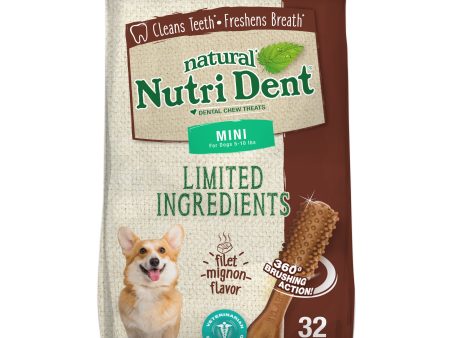 Nylabone Nutri Dent Filet Mignon Dog Dental Chews Filet Mignon 1ea Mini - 5 Lbs. To 10 lb Online Sale