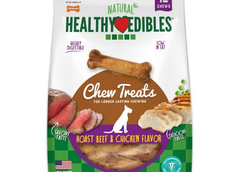 Nylabone Healthy Edibles AllNatural Long Lasting Roast Beef and Chicken Dog Chew Treats Variety, SMall Regular  Up To 25 Ibs. 12 ct Cheap