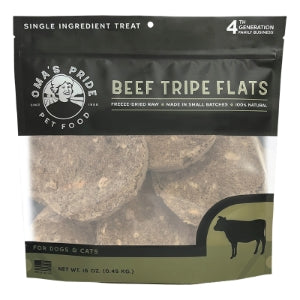 Omas Pride Dog Cat Freeze-Dried Beef Tripe Flats 16oz. For Discount