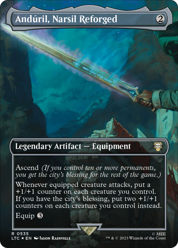 Anduril, Narsil Reforged (Borderless) (Surge Foil) [The Lord of the Rings: Tales of Middle-Earth Commander] For Sale