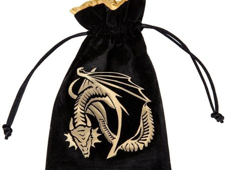 Dragon Black Golden Velour Dice Bag Online